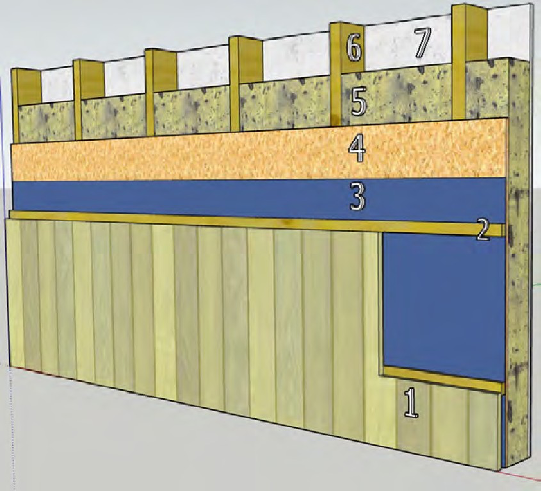 Abwood timber building wall construction layers