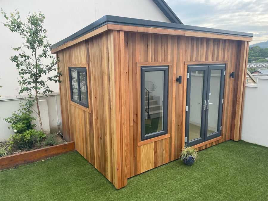 Cedar clad garden office built by Abwood